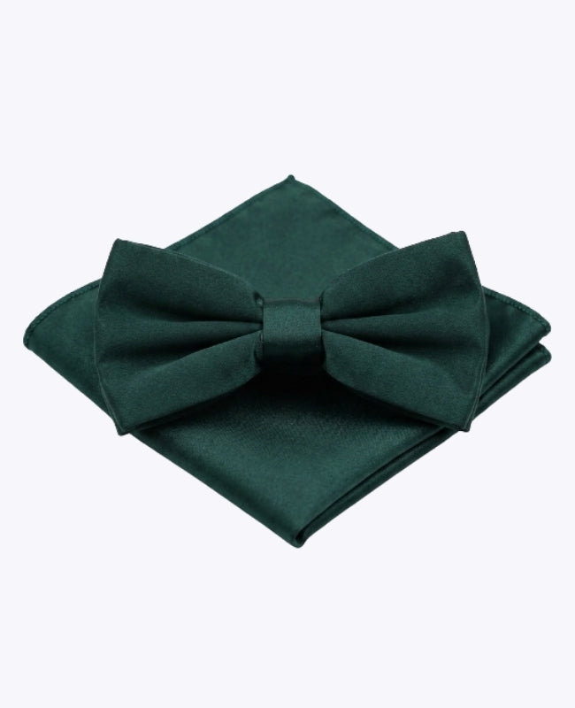 Vlinderdas + Pochet Groen nr.4 Heren in Polyester "Anatole"