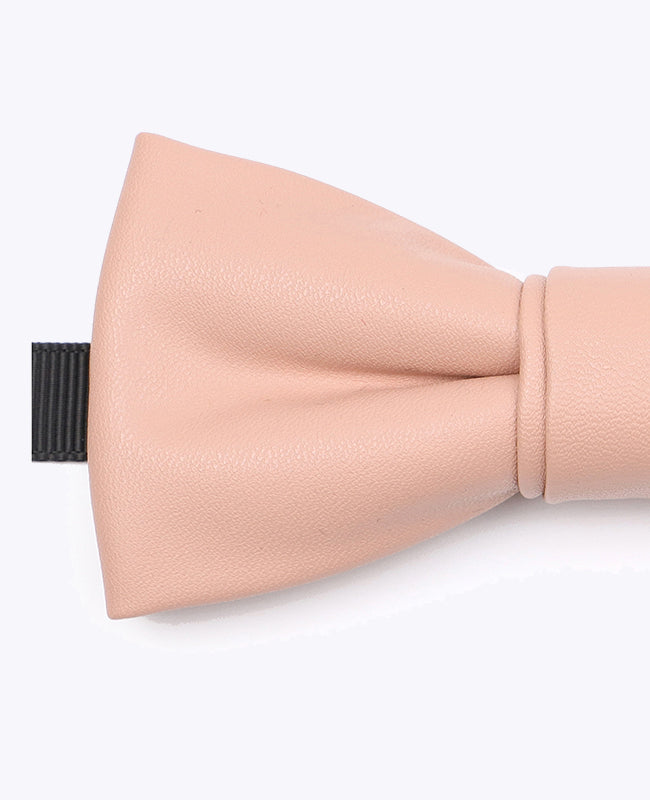 Vlinderdas Roze Nude Heren in Leer "Achille"
