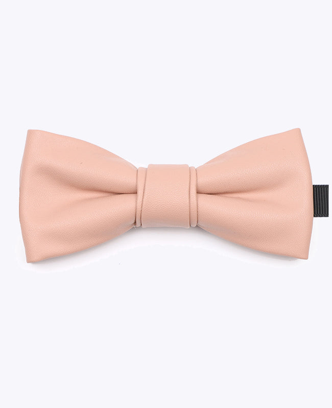 Vlinderdas Roze Nude Heren in Leer "Achille"