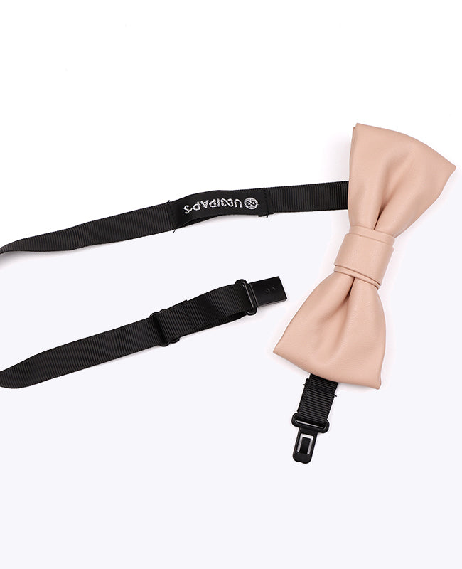 Vlinderdas Roze Nude Heren in Leer "Achille"