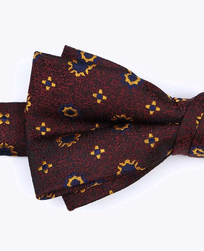 Vlinderdas Rood nr.1 Met Patronen Heren in Polyester "Edmond"