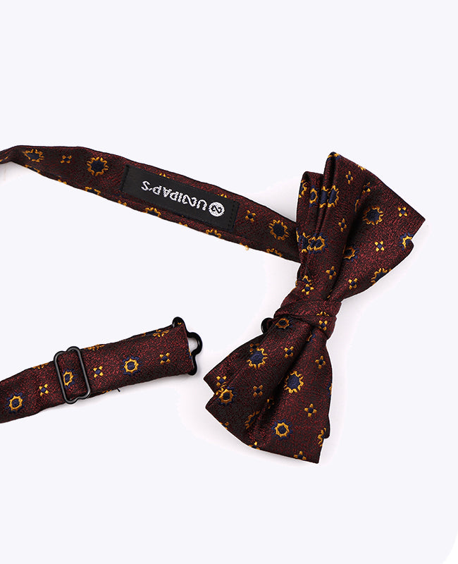 Vlinderdas Rood nr.1 Met Patronen Heren in Polyester "Edmond"