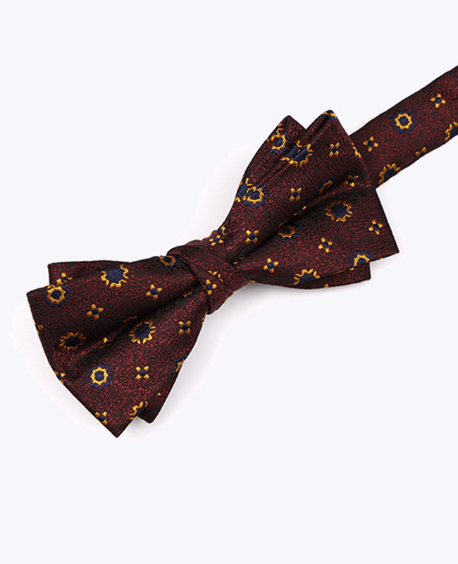 Vlinderdas Rood nr.1 Met Patronen Heren in Polyester "Edmond"