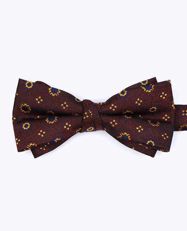 Vlinderdas Rood nr.1 Met Patronen Heren in Polyester "Edmond"