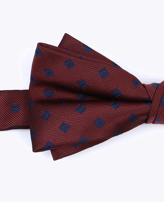 Vlinderdas Rood nr.2 Met Patronen Heren in Polyester "Edmond"