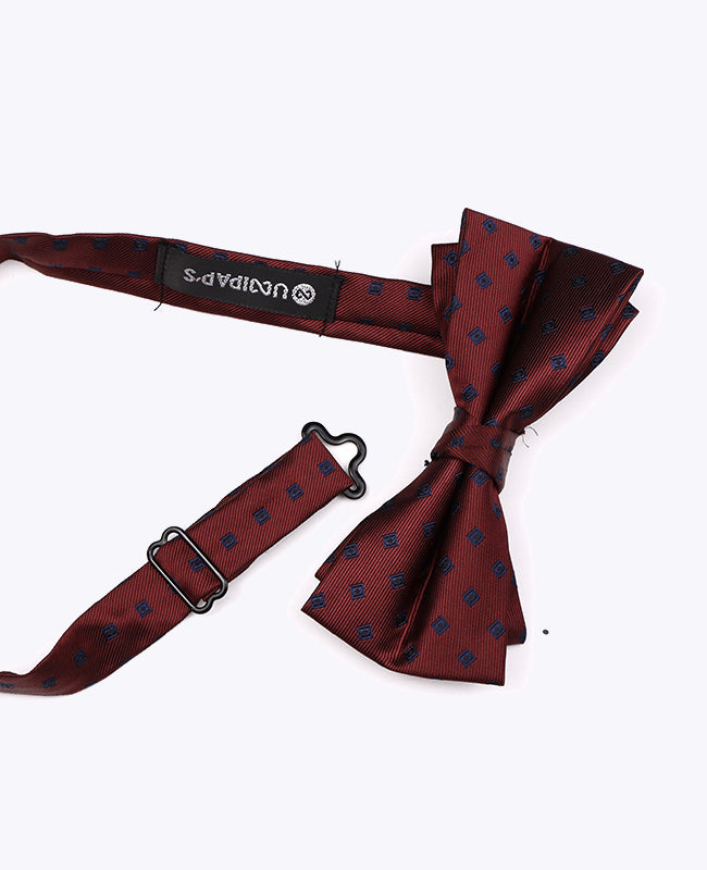 Vlinderdas Rood nr.2 Met Patronen Heren in Polyester "Edmond"