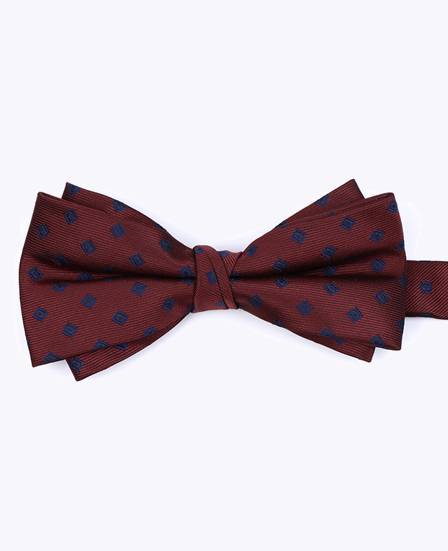 Vlinderdas Rood nr.2 Met Patronen Heren in Polyester "Edmond"