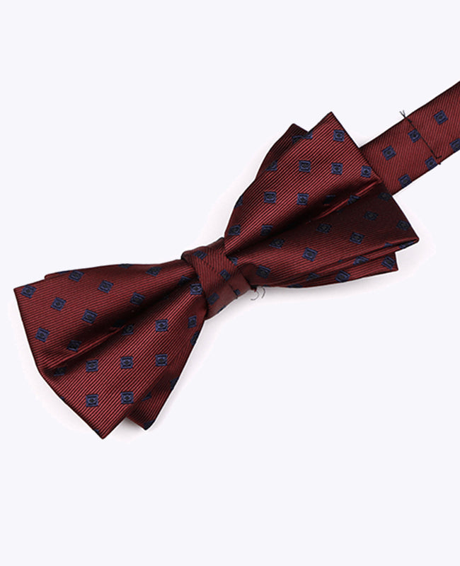 Vlinderdas Rood nr.2 Met Patronen Heren in Polyester "Edmond"