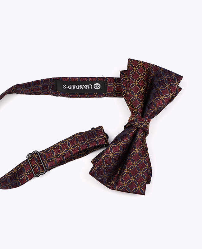 Vlinderdas Rood nr.3 Met Patronen Heren in Polyester "Edmond"