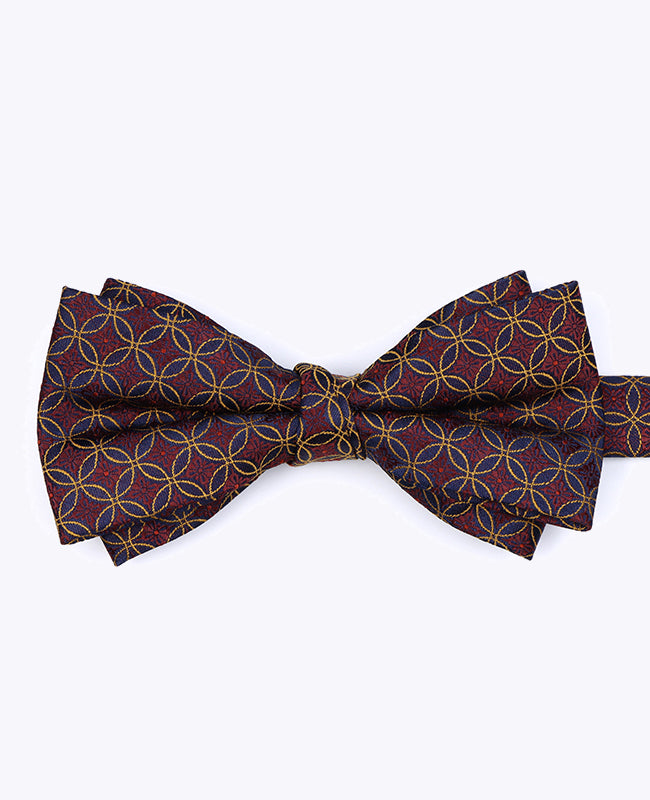 Vlinderdas Rood nr.3 Met Patronen Heren in Polyester "Edmond"