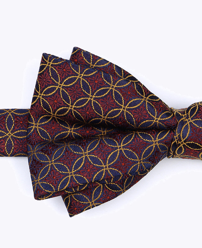 Vlinderdas Rood nr.3 Met Patronen Heren in Polyester "Edmond"