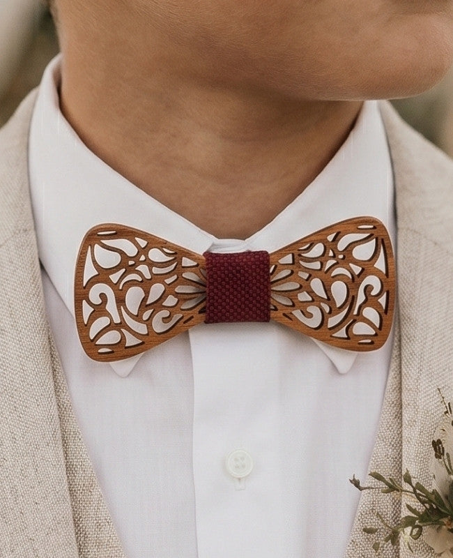 Noeud Papillon Rouge Enfant en Bois «Hercule»