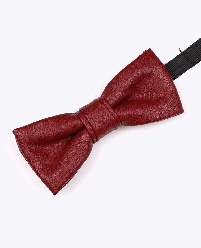 Vlinderdas Rood Heren in Leer "Achille"