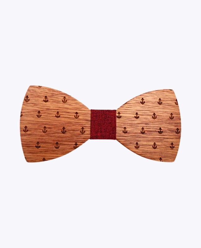 Vlinderdas Rood Heren in Hout "Côme"