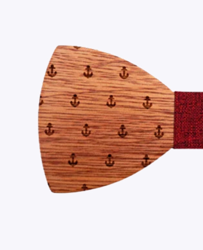 Vlinderdas Rood Heren in Hout "Côme"