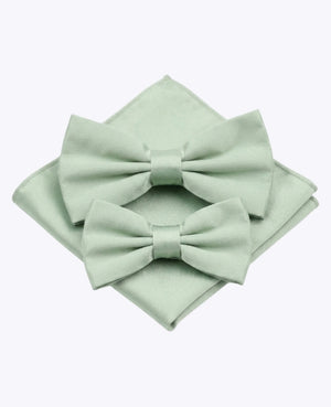 Vlinderdassen Groen nr.1 Vader & Zoon + Pochet in Polyester 