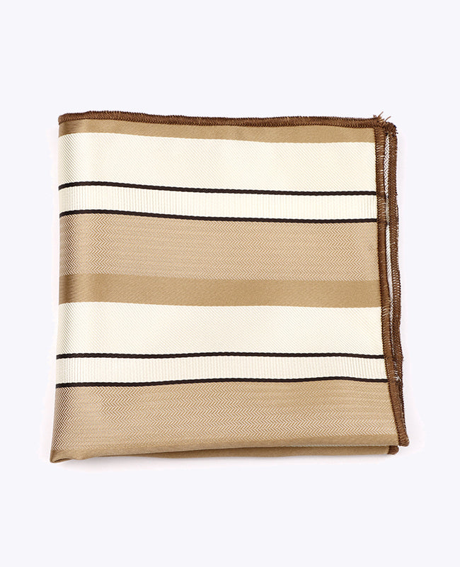 Pochet Beige nr.1 Gestreept in Polyester "Edmond"