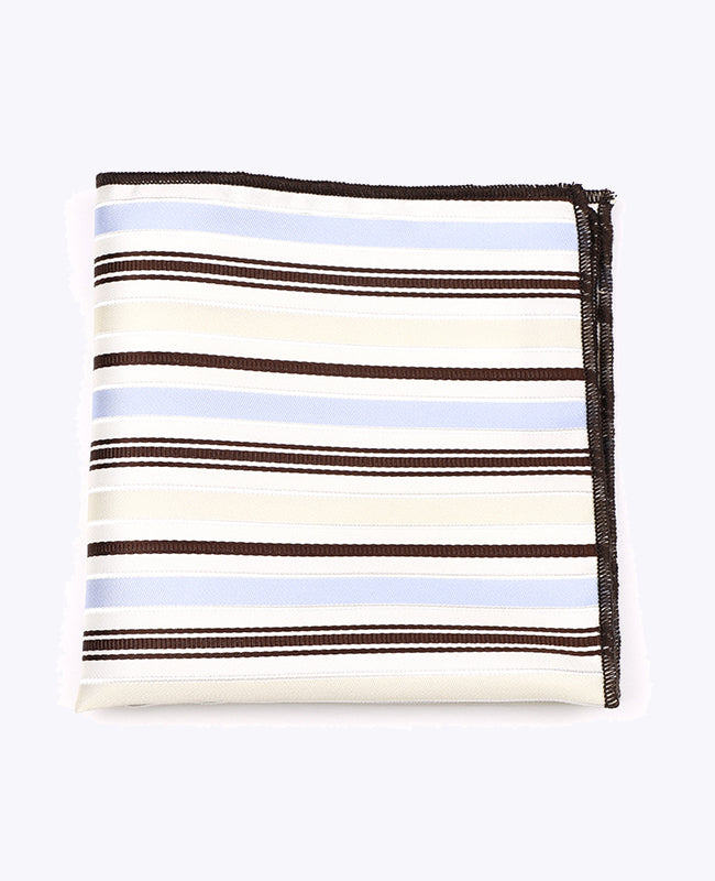 Pochet Wit Gestreept in Polyester "Edmond"