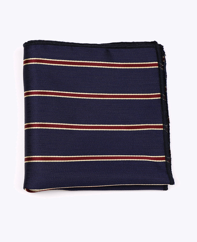 Pochet Blauw Gestreept in Polyester "Edmond"
