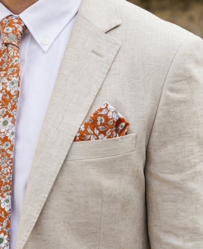 Pochet Liberty Oranje in Katoen "Clovis"