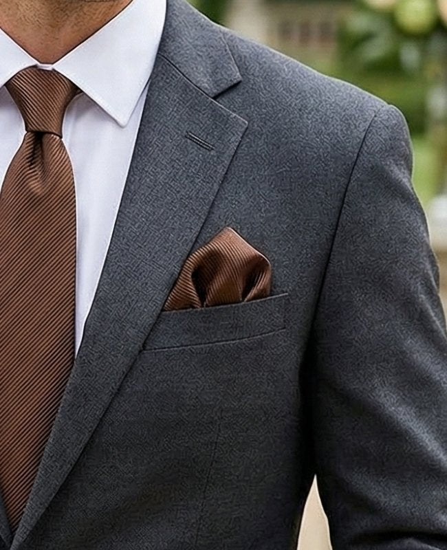Pochet Bruin in Polyester "Lucien"