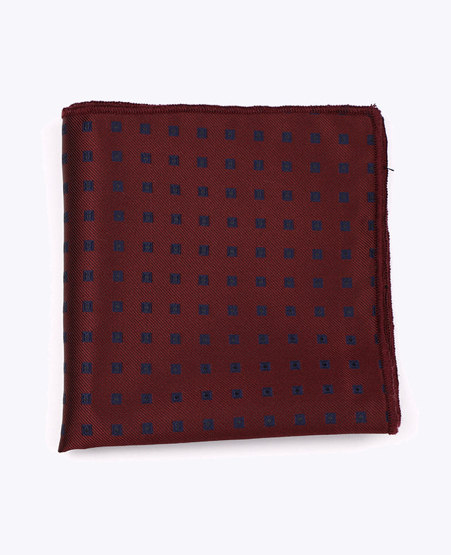 Pochet Rood nr.2 Met Patronen in Polyester "Edmond"