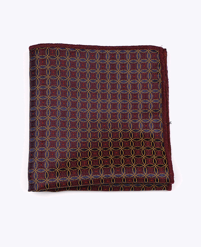 Pochet Rood nr.3 Met Patronen in Polyester "Edmond"