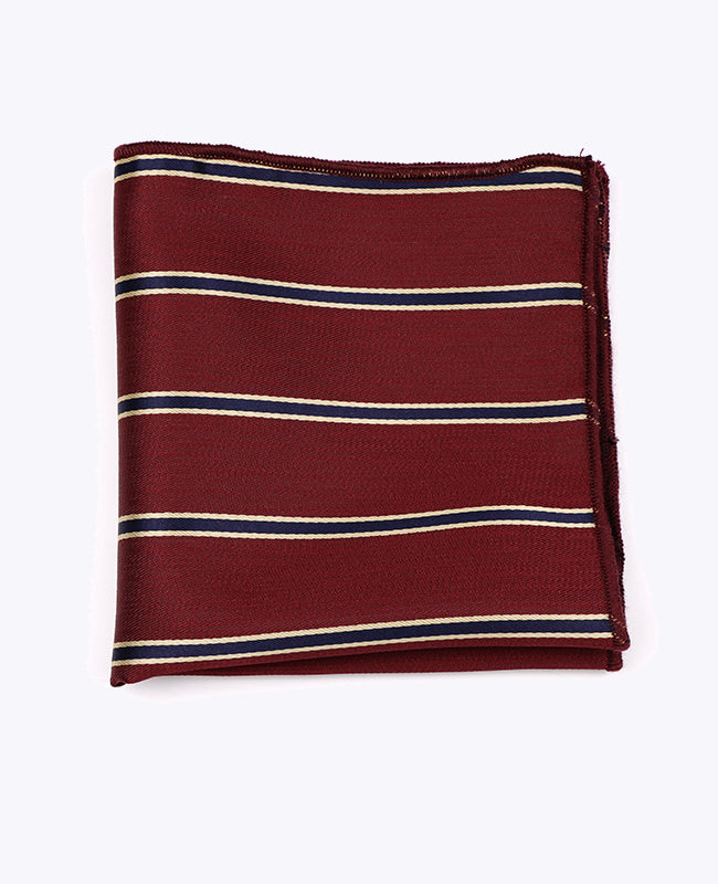 Pochet Rood Gestreept in Polyester "Edmond"