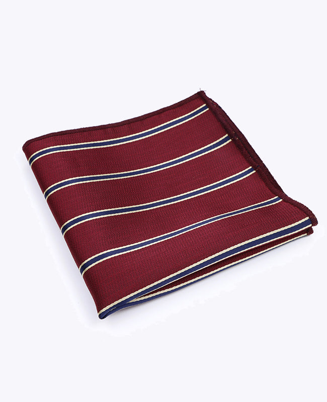 Pochet Rood Gestreept in Polyester "Edmond"