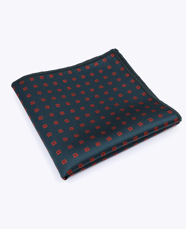 Pochet Groen Met Patronen in Polyester "Edmond"