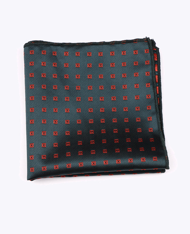 Pochet Groen Met Patronen in Polyester "Edmond"