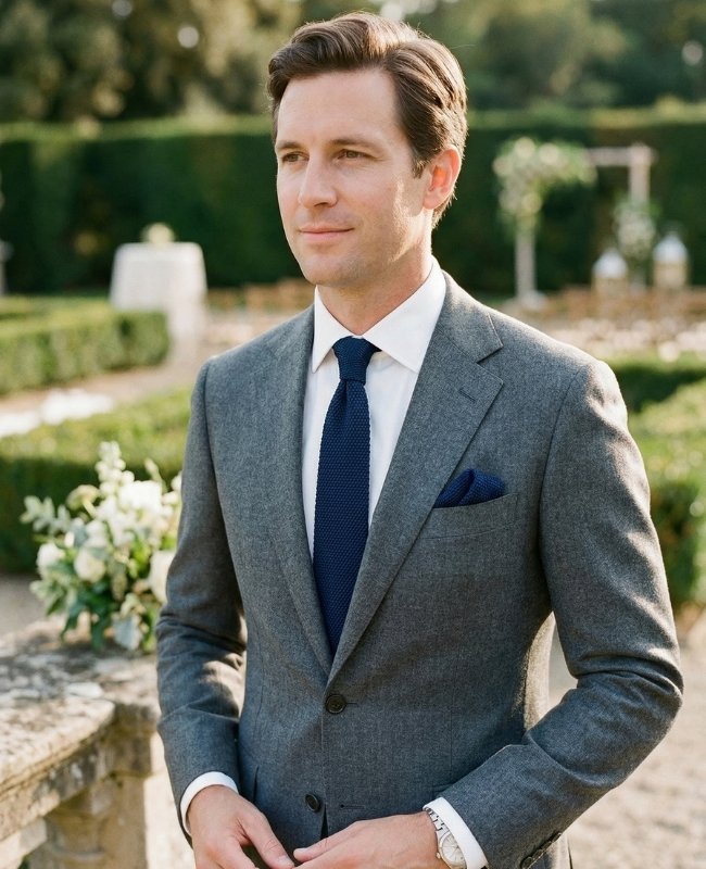 Cravate Bleu n°2 Homme en Tricot «Léon»