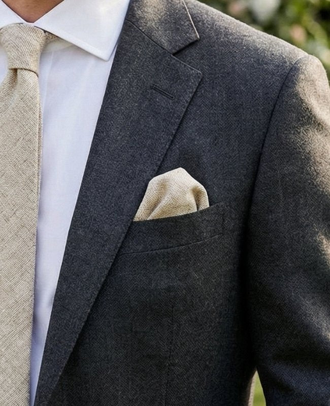 Pochet Beige in Katoen "Edgard"