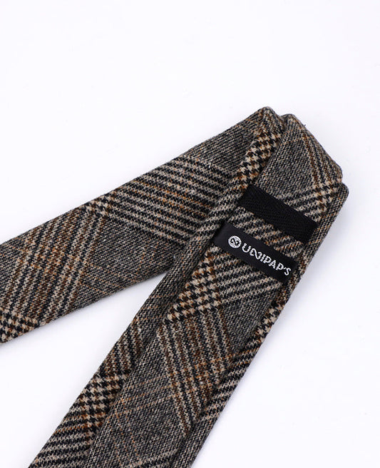 Cravate Tartan Gris n°6 Homme en Laine | Norbert - Unipap's
