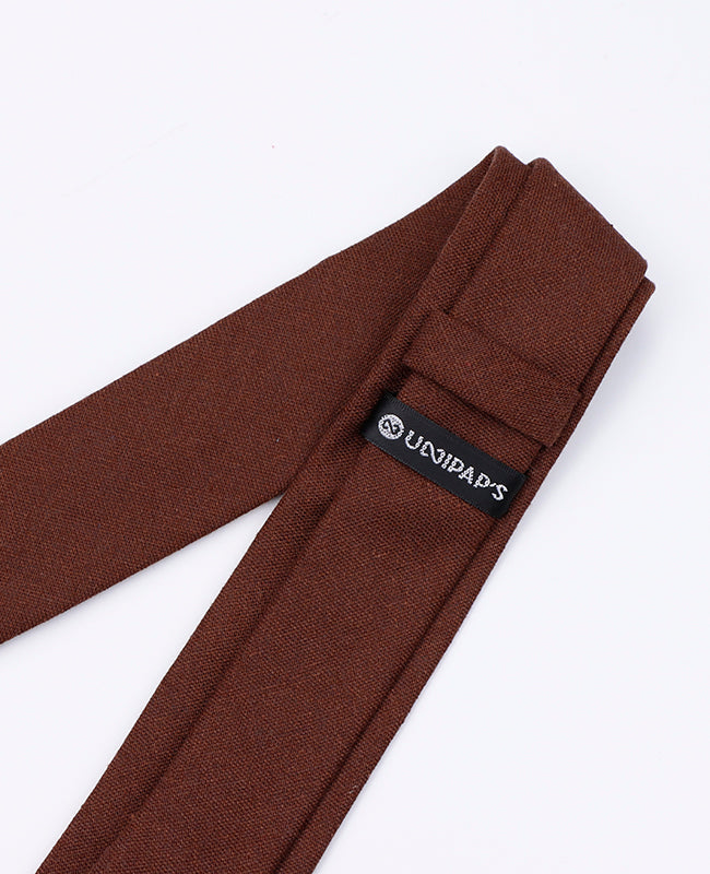 Cravate Marron n°2 Homme en Lin | Basile - Unipap's